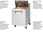 Turbo Air MST-28-12-N 27.5'' 2 Door Counter Height Mega Top Refrigerated Sandwich / Salad Prep Table