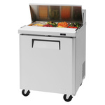 Turbo Air MST-28-N 27.5'' 2 Door Counter Height Refrigerated Sandwich / Salad Prep Table with Standard Top