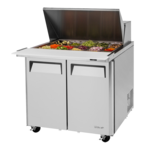 Turbo Air MST-36-15-N6 36.38'' 2 Door Counter Height Mega Top Refrigerated Sandwich / Salad Prep Table