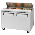 Turbo Air MST-48-N 48.25'' 2 Door Counter Height Refrigerated Sandwich / Salad Prep Table with Standard Top