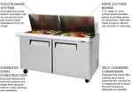 Turbo Air MST-60-24-N 60.25'' 2 Door Counter Height Mega Top Refrigerated Sandwich / Salad Prep Table