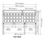 Turbo Air MST-72-30-N 72.62'' 3 Door Counter Height Mega Top Refrigerated Sandwich / Salad Prep Table