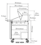 Turbo Air MST-72-30-N 72.62'' 3 Door Counter Height Mega Top Refrigerated Sandwich / Salad Prep Table