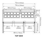 Turbo Air MST-72-N 72.62'' 2 Door Counter Height Refrigerated Sandwich / Salad Prep Table with Standard Top