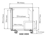 Turbo Air MUF-28-N 27.5'' 1 Section Undercounter Freezer with 1 Right Hinged Solid Door and Side / Rear Breathing Compressor