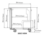 Turbo Air MUR-36-N6 36.25'' 2 Section Undercounter Refrigerator with 2 Left/Right Hinged Solid Doors and Side / Rear Breathing Compressor