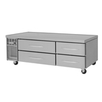 Turbo Air PRCBE-72F-N PRO Series 72" 4 Drawer Freezer Base, Stainless Steel with Marine Edge Top - 115 Volts