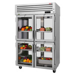 Turbo Air PRO-50-4R-GS-PT-N 51.75'' 48.7 cu. ft. 2 Section Glass/Solid Half Door Pass-Thru Refrigerator