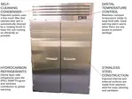Turbo Air PRO-50R-N 51.75'' 43.4 cu. ft. Top Mounted 2 Section Solid Door Reach-In Refrigerator