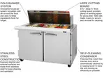 Turbo Air PST-48-18-N 48.25'' 2 Door Counter Height Mega Top Refrigerated Sandwich / Salad Prep Table