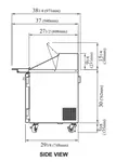 Turbo Air PST-48-18-N 48.25'' 2 Door Counter Height Mega Top Refrigerated Sandwich / Salad Prep Table