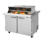 Turbo Air PST-48-18-N-DS 48.25'' 2 Door Counter Height Mega Top Refrigerated Sandwich / Salad Prep Table