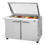 Turbo Air PST-48-18-N-GL 48.25'' 2 Door ADA Height Mega Top Refrigerated Sandwich / Salad Prep Table