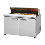 Turbo Air PST-48-N 48.25'' 2 Door Counter Height Refrigerated Sandwich / Salad Prep Table with Standard Top