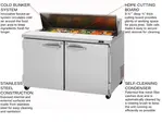 Turbo Air PST-48-N 48.25'' 2 Door Counter Height Refrigerated Sandwich / Salad Prep Table with Standard Top