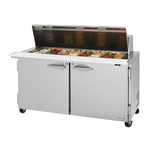 Turbo Air PST-60-24-N 60.25'' 2 Door Counter Height Mega Top Refrigerated Sandwich / Salad Prep Table