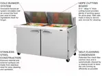 Turbo Air PST-60-24-N 60.25'' 2 Door Counter Height Mega Top Refrigerated Sandwich / Salad Prep Table