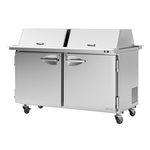 Turbo Air PST-60-24-N-DS 60.25'' 2 Door Counter Height Mega Top Refrigerated Sandwich / Salad Prep Table