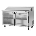 Turbo Air PST-60-G-N 60.25'' 2 Door Counter Height Refrigerated Sandwich / Salad Prep Table with Standard Top