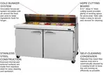 Turbo Air PST-60-N 60.25'' 2 Door Counter Height Refrigerated Sandwich / Salad Prep Table with Standard Top