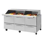 Turbo Air PST-72-30-D6-N-SL Refrigerated Counter, Mega Top Sandwich / Salad Unit