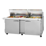 Turbo Air PST-72-30-N-CL 72.63'' 2 Door Counter Height Mega Top Refrigerated Sandwich / Salad Prep Table