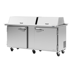 Turbo Air PST-72-30-N-DS 72.63'' 2 Door Counter Height Mega Top Refrigerated Sandwich / Salad Prep Table