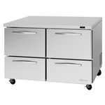 Turbo Air PUF-48-D4-N 48.25'' 2 Section Undercounter Freezer with Solid 4 Drawers and Side / Rear Breathing Compressor