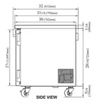 Turbo Air PUF-48-N 48.25'' 2 Section Undercounter Freezer with 2 Left/Right Hinged Solid Doors and Side / Rear Breathing Compressor