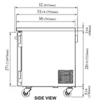 Turbo Air PUR-60-N 60.25'' 2 Section Undercounter Refrigerator with 2 Left/Right Hinged Solid Doors and Side / Rear Breathing Compressor