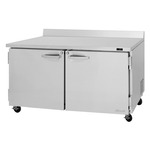 Turbo Air PWF-60-N 60.25'' 2 Door Worktop Freezer with Side / Rear Breathing Compressor - 15.5 cu. ft.