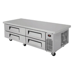 Turbo Air TCBE-72SDR-E-N 78" 4 Drawer Refrigerated Chef Base with Insulated Top - 115 Volts