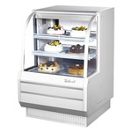 Turbo Air TCGB-36-W(B)-N 36.5'' 11.8 cu. ft. Curved Glass White Refrigerated Bakery Display Case with 2 Shelves