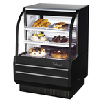 Turbo Air TCGB-36-W(B)-N 36.5'' 11.8 cu. ft. Curved Glass White Refrigerated Bakery Display Case with 2 Shelves