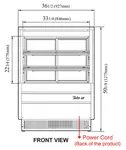 Turbo Air TCGB-36-W(B)-N 36.5'' 11.8 cu. ft. Curved Glass White Refrigerated Bakery Display Case with 2 Shelves