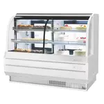 Turbo Air TCGB-60CO-W(B)-N 60.5'' 20.6 cu.ft. Curved Glass White Refrigerated Bakery Display Case with 4 Shelves
