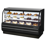 Turbo Air TCGB-72-W(B)-N 72.5'' 23.2 cu. ft. Curved Glass White Refrigerated Bakery Display Case with 2 Shelves