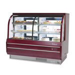 Turbo Air TCGB-72CO-R-N 72.5'' 24.4 cu. ft. Curved Glass Wine Refrigerated Bakery Display Case with 4 Shelves