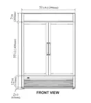 Turbo Air TGF-47SD-N 51.13'' 39.0 cu. ft. 2 Section White Glass Door Merchandiser Freezer