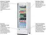 Turbo Air TGM-23SDH-N6 27'' White 1 Section Swing Refrigerated Glass Door Merchandiser