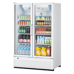 Turbo Air TGM-47SDH-N 51.13'' White 2 Section Swing Refrigerated Glass Door Merchandiser