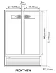 Turbo Air TGM-47SDH-N 51.13'' White 2 Section Swing Refrigerated Glass Door Merchandiser