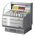 Turbo Air TOM-30SS-N 28'' Stainless Steel Horizontal Air Curtain Open Display Merchandiser with 3 Shelves