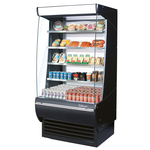 Turbo Air TOM-36DXB-N 36'' Black Vertical Air Curtain Open Display Merchandiser with 4 Shelves