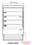 Turbo Air TOM-48DXB-N 48'' Black Vertical Air Curtain Open Display Merchandiser with 4 Shelves