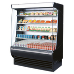 Turbo Air TOM-60DXB-N 60'' Black Vertical Air Curtain Open Display Merchandiser with 4 Shelves