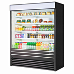 Turbo Air TOM-60EB-N 60'' Black Vertical Air Curtain Open Display Merchandiser with 4 Shelves