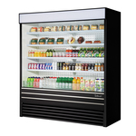 Turbo Air TOM-72EB-N 72'' Black Vertical Air Curtain Open Display Merchandiser with 8 Shelves