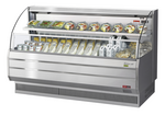 Turbo Air TOM-75LS-N 75.63'' Stainless Steel Horizontal Air Curtain Open Display Merchandiser with 2 Shelves