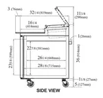 Turbo Air TPR-44SD-N 44'' 1 Door Counter Height Refrigerated Pizza Prep Table